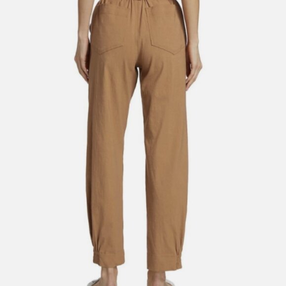 A.L.C. Dylan Paperbag Waist High Rise Linen Blend Brown Trouser Pants Size 8 - Picture 3 of 12